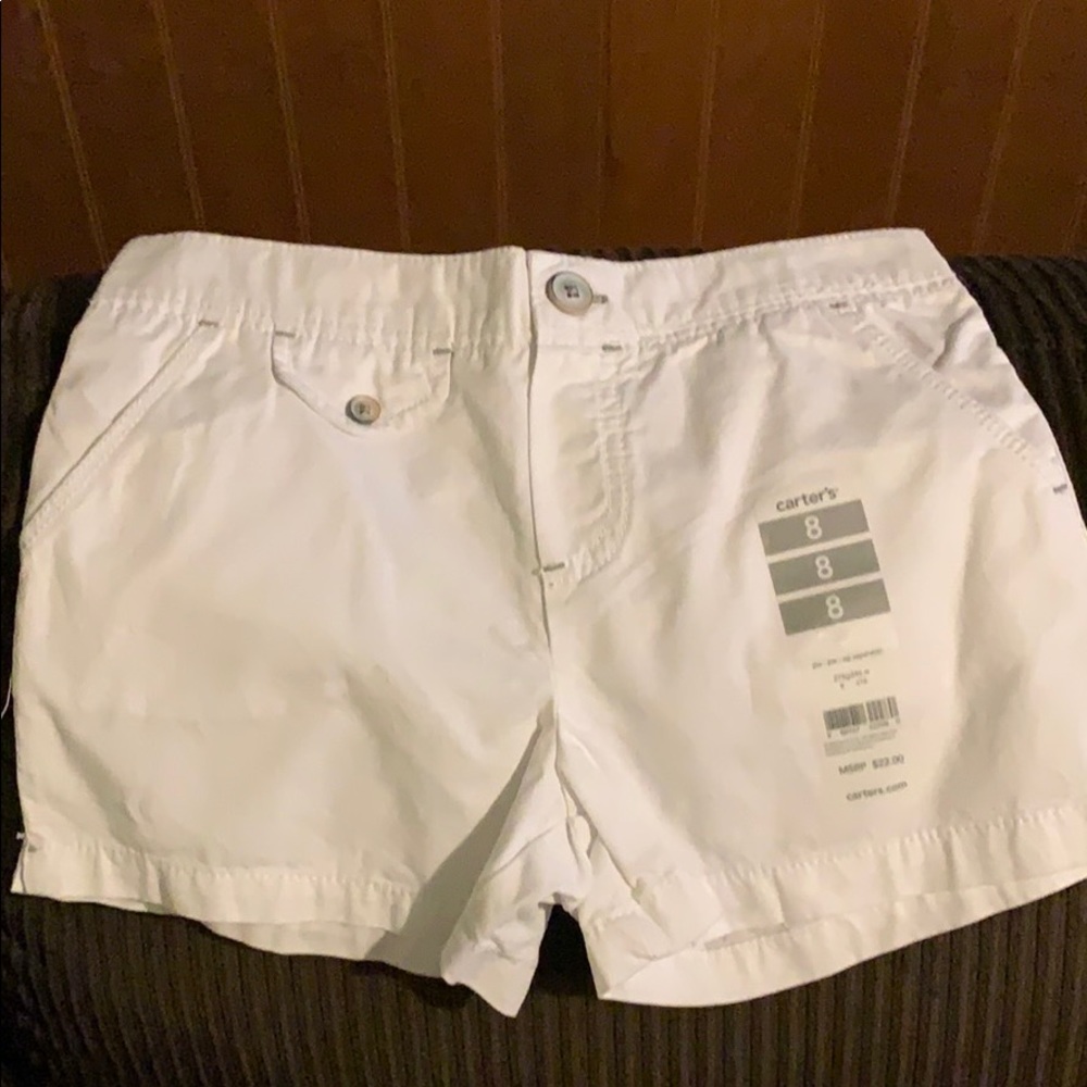 Carters white girl shorts